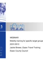 Travel planning training for people with additional needs - Essex County, UK
