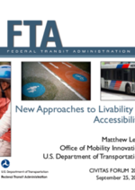 New Approaches to Livability & Accessibility