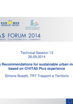 Policy Recommendations for sustainable urban mobility based on CIVITAS Plus experience