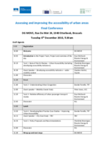 Assessing and improving the accessibility of urban areas - Final conference Agenda