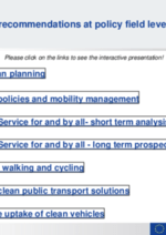 CIVITAS ECCENTRIC - Recommendations at policy field level