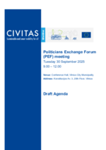 Politicians Exchange Forum (PEF) meeting September - Draft Agenda