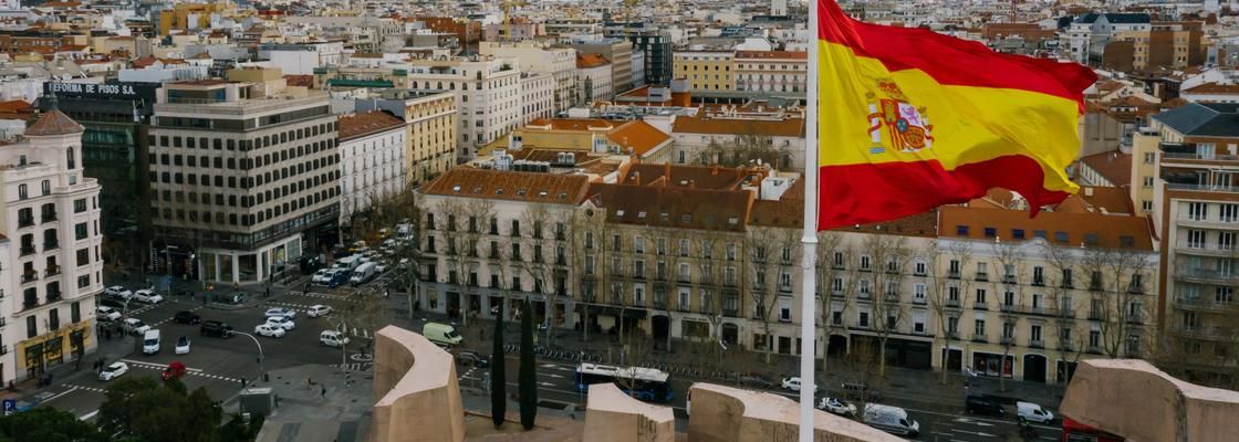 Spanish flag over Madrid