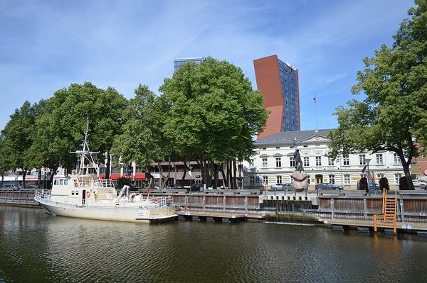 Klaipeda, Lithuania shoreline and buildings