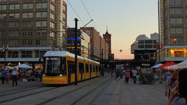 A tram at Alexanderplatz, Berlin