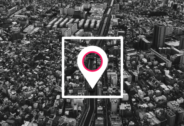 Map showing a pin location, urban position and graphical representation.