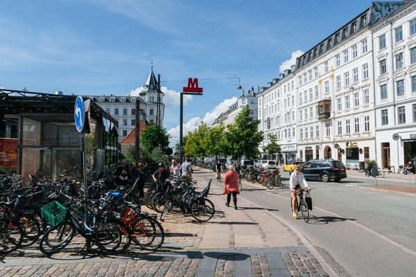 Metro station with bikes