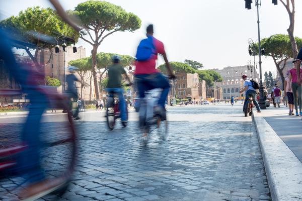 Cyclists in Rome
