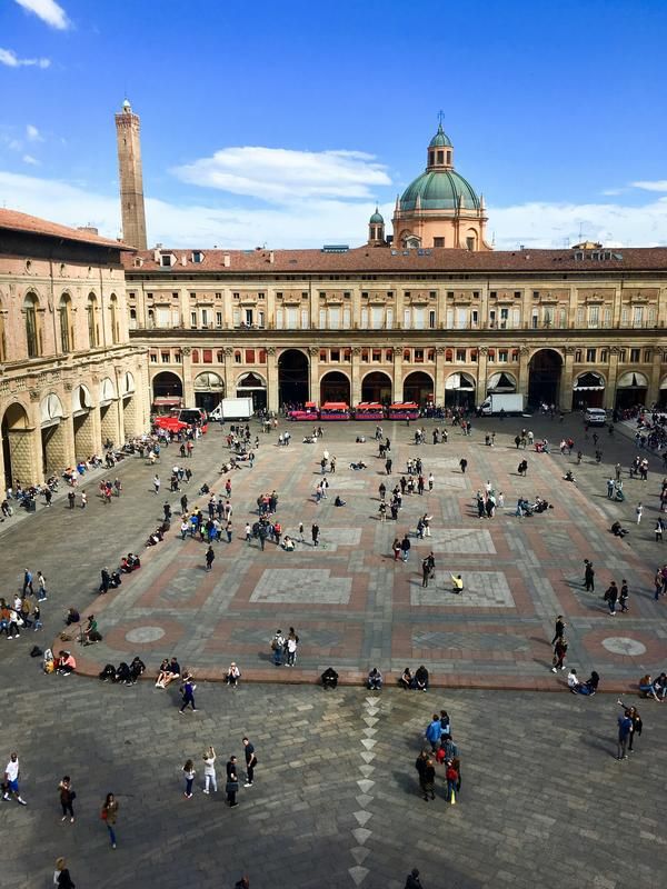 Public square in Bologna, Italy