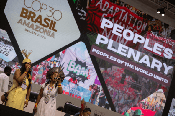This images includes a representation of one of the main results of the civil society acheived in the COP 30 in Belém: the global mechanism on just transition - the Belém Action Mechanism- BAM.