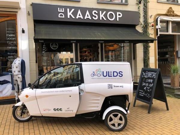 Visual showing the pilot test on-demand shared light electric vehicles for deliveries in Groningen 