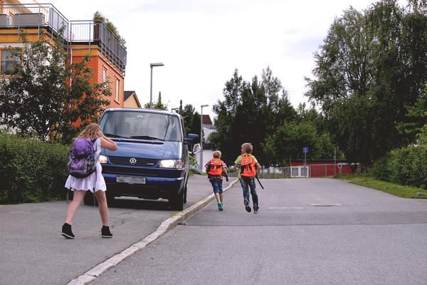 Kids going to school