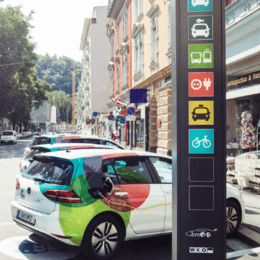 TIM shared mobility service in Hasnerplatz, Graz TIM shared mobility service in Hasnerplatz, Graz