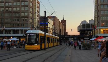 A tram at Alexanderplatz, Berlin