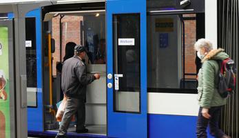 Boarding the bus in Amsterdam