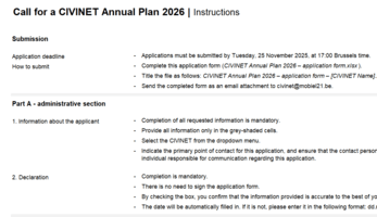 CIVINET Annual Plan 2026 application form