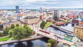Drone view of Tampere, Finland