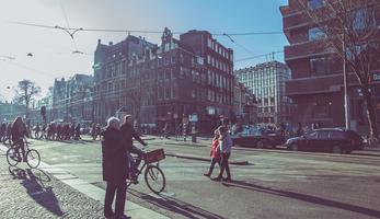 Wide street with bike path