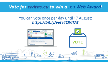 Vote for civitas.eu to win a .eu Web Award! You can vote once per day until 17 August: https://bit.ly/vote4CIVITAS.