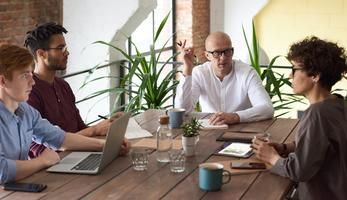 People working at table