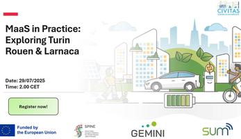 MaaS in Practice: Exploring Turin, Rouen and Larnaca, Date 29/07/2025, Time 2:00 pm CET