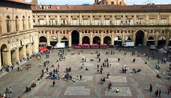 Public square in Bologna, Italy