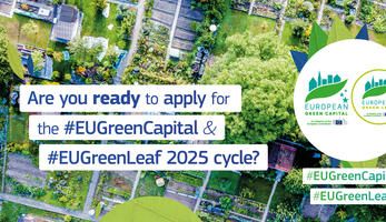 Text reads: Are you ready to apply for the next #EUGreenCapital cycle?