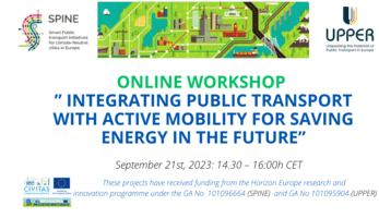 21 September online workshop: "Integrating public transport with active mobility"