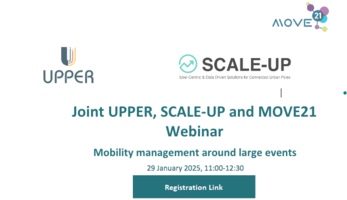 Graphic visual for webinar: Mobility Management Around Large Events