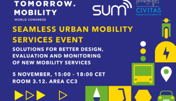 Seamless Urban Mobility Services Event – solutions for better design, evaluation and monitoring of new mobility services