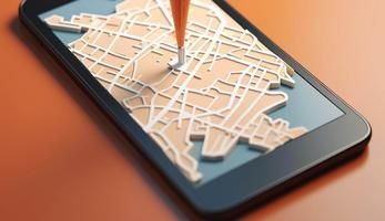  Smartphone device with map and gps technology - Image by Freepik.