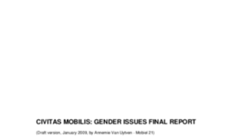 CIVITAS MOBILIS Final Gender Report