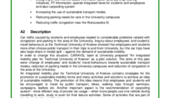 Measure Result - An integrated mobility plan for the Technical University of Krakow