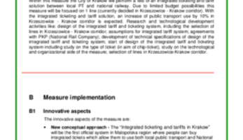 Measure Result - Integrated ticketing and tariffs in Krakow