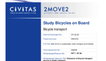 Bicycles on board 2MOVE2 Study