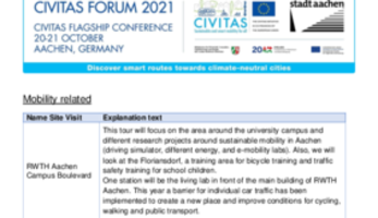 CIVITAS Forum 2021 Aachen Site Visits