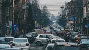 Car jam in Arad, Romania