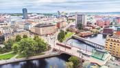 Drone view of Tampere, Finland