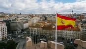 Spanish flag over Madrid