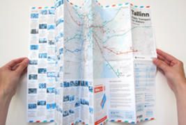 Foldable PT map designed according to the Tallinn Transport design standard